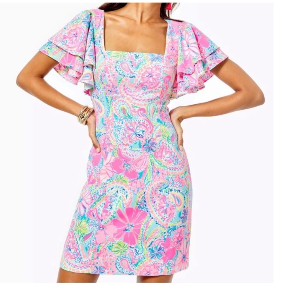 Lilly Pulitzer Pink and Blue Paisley Mini Dress